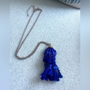 Bloomingdales long beaded necklace - blue